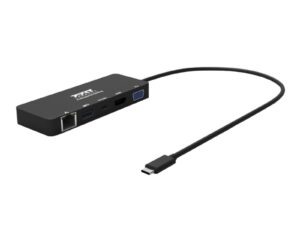 Port USB Type-C to 1 x RJ45|1 x USB3.0 SS|1 x Type-C 85W PD|1 x HDMI2.0|1 x VGA 30cm Cable Dock – Black Port USB Type-C to 1 x RJ45|1 x USB3.0 SS|1 x Type-C 85W PD|1 x HDMI2.0|1 x VGA 30cm Cable Dock - Black