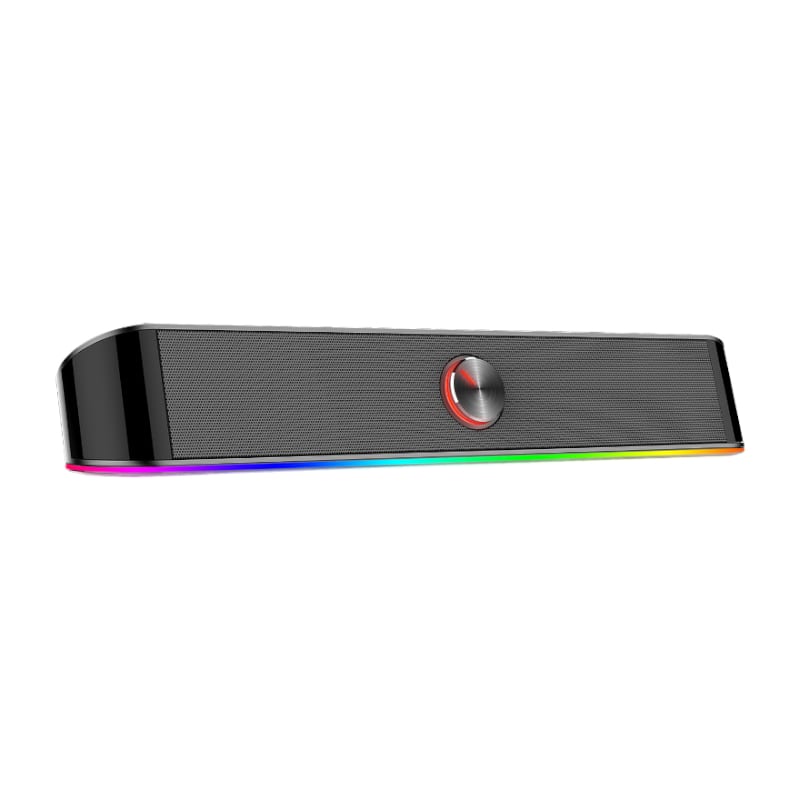 REDRAGON 2.0 Sound Bar ADIEMUS 2 x 3W RGB USB|Aux PC Gaming Speaker – Black REDRAGON 2.0 Sound Bar ADIEMUS 2 x 3W RGB USB|Aux PC Gaming Speaker - Black