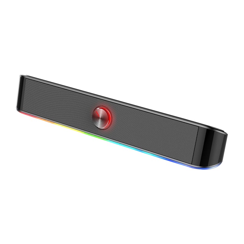 REDRAGON 2.0 Sound Bar ADIEMUS 2 x 3W RGB USB|Aux PC Gaming Speaker – Black REDRAGON 2.0 Sound Bar ADIEMUS 2 x 3W RGB USB|Aux PC Gaming Speaker - Black - Image 3