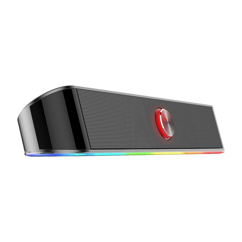 REDRAGON 2.0 Sound Bar ADIEMUS 2 x 3W RGB USB|Aux PC Gaming Speaker – Black REDRAGON 2.0 Sound Bar ADIEMUS 2 x 3W RGB USB|Aux PC Gaming Speaker - Black - Image 4