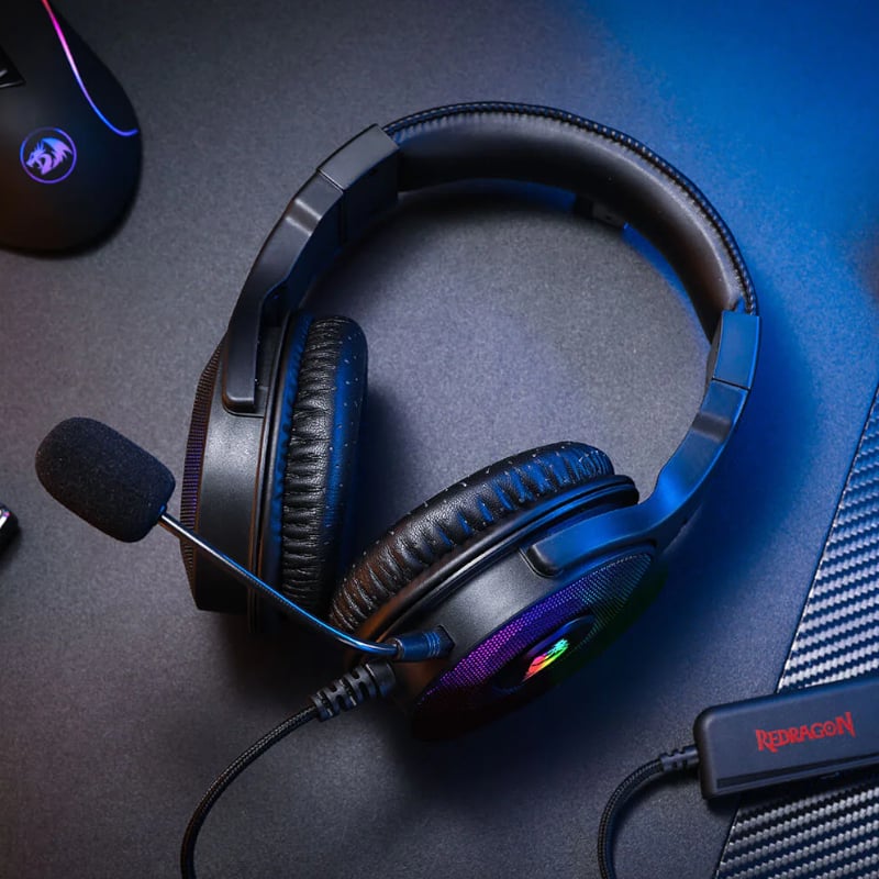 REDRAGON Over-Ear PANDORA USB (Power Only)|Aux (Mic and Headset) RGB Gaming Headset – Black REDRAGON Over-Ear PANDORA USB (Power Only)|Aux (Mic and Headset) RGB Gaming Headset - Black - Image 5