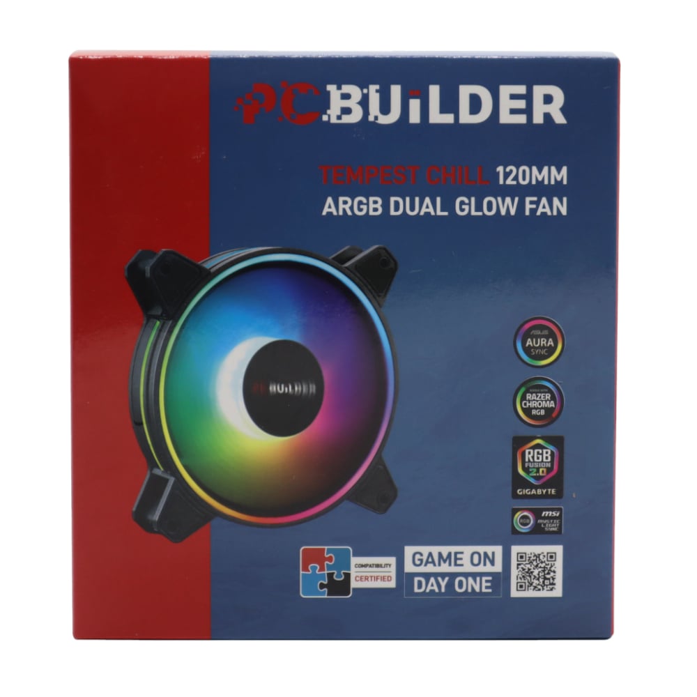 PCBuilder Tempest Chill 120MM ARGB Dual Glow Fan PCBuilder Tempest Chill 120MM ARGB Dual Glow Fan - Image 2