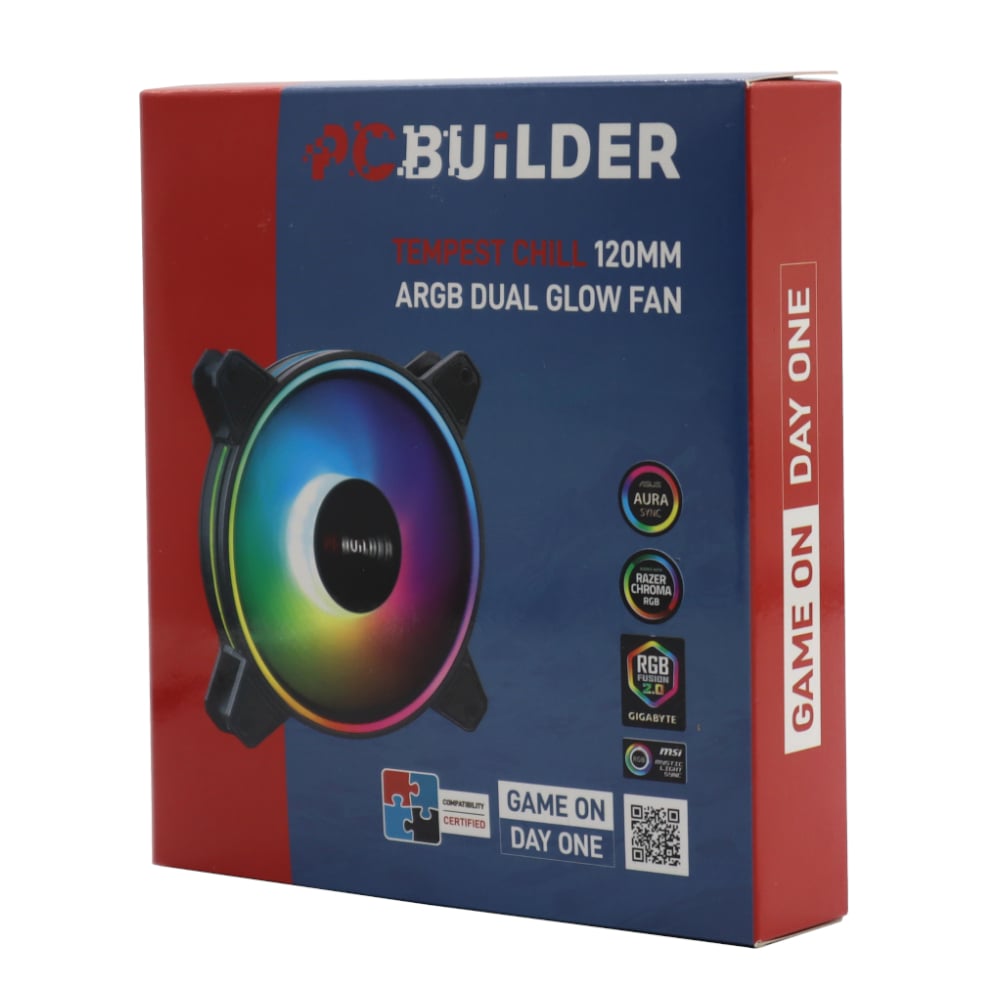 PCBuilder Tempest Chill 120MM ARGB Dual Glow Fan PCBuilder Tempest Chill 120MM ARGB Dual Glow Fan - Image 3