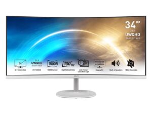 MSI PRO MP341CQ Professional Monitor 3440x1440 (UWQHD) VA 1ms 100Hz HDMI White