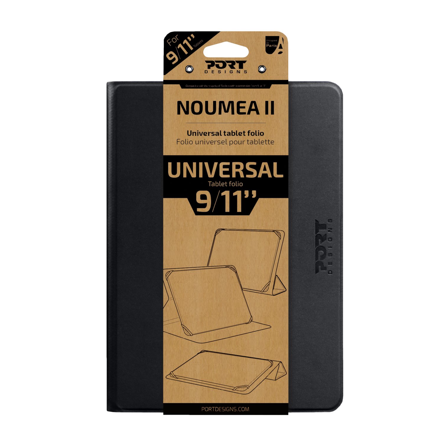 Port Designs Noumea II Universal 9/11″ Tablet Folio – Black Port Designs Noumea II Universal 9/11" Tablet Folio – Black - Image 2