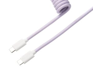 Keychron Coiled Aviator Cable - Light Purple/Straight