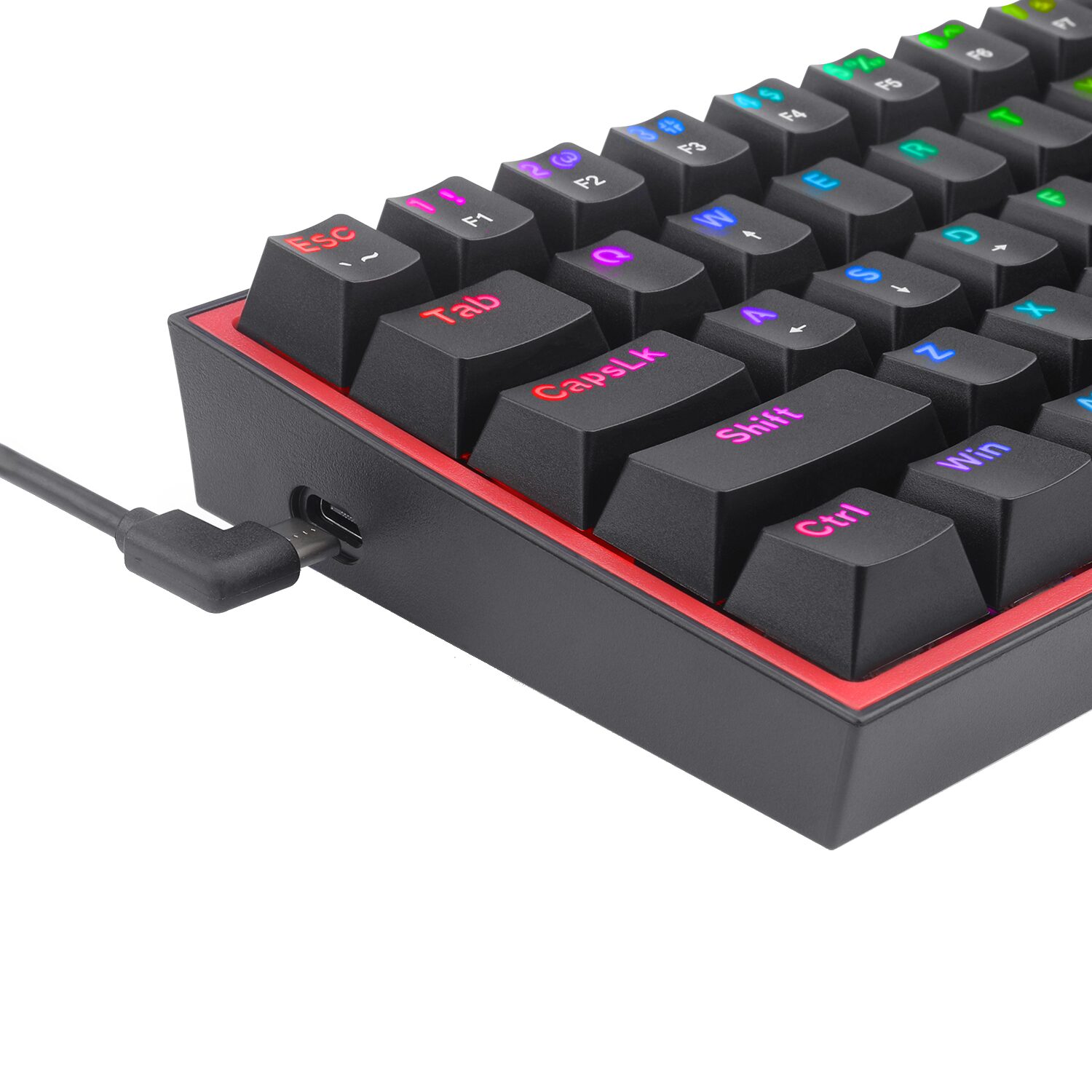 Redragon K616 FIZZ Pro 61-Key RGB Mechanical Gaming Keyboard – Black (60%, RGB, Wireless/Wired, Hot-Swappable) Redragon K616 FIZZ Pro 61-Key RGB Mechanical Gaming Keyboard – Black (60%, RGB, Wireless/Wired, Hot-Swappable) - Image 8