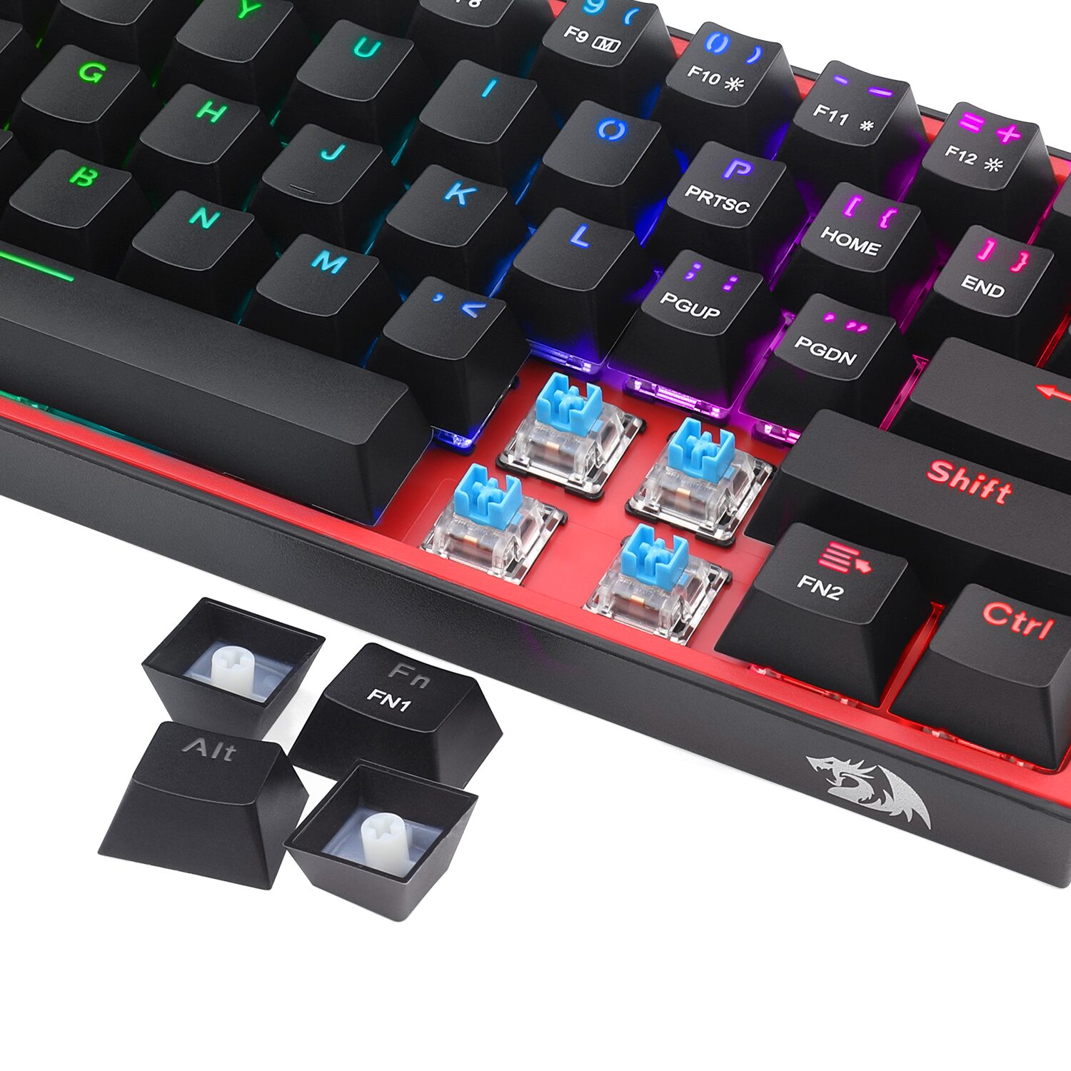 Redragon K616 FIZZ Pro 61-Key RGB Mechanical Gaming Keyboard – Black (60%, RGB, Wireless/Wired, Hot-Swappable) Redragon K616 FIZZ Pro 61-Key RGB Mechanical Gaming Keyboard – Black (60%, RGB, Wireless/Wired, Hot-Swappable) - Image 7
