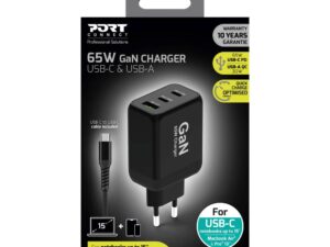 Port 65W GaN wall charger & 2M EU USB-C cable